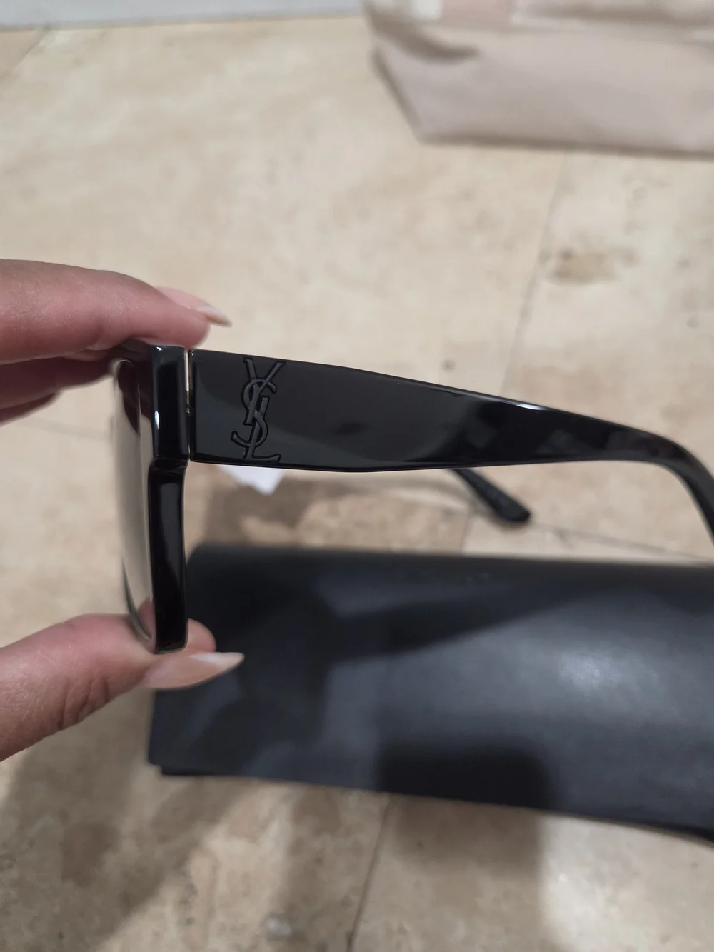 Saint Laurent Black  Sunglasses -56mm Square Sunglasses - Authentic